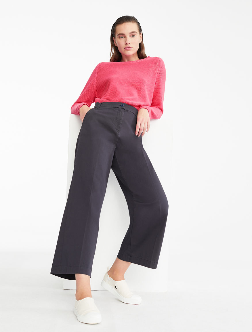 Pantaloni in twill di cotone Weekend Maxmara Pantaloni in twill di cotone Weekend Maxmara
