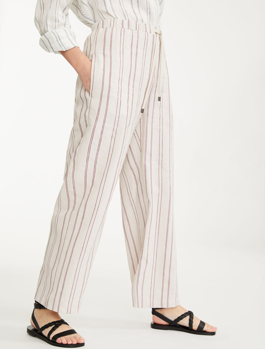 Pantaloni in raso di lino e cotone Weekend Maxmara Pantaloni in raso di lino e cotone Weekend Maxmara