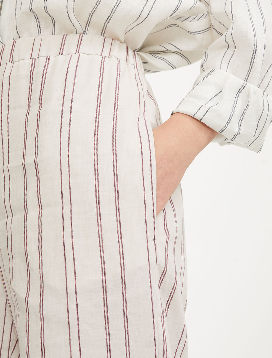 Pantaloni in raso di lino e cotone Weekend Maxmara Pantaloni in raso di lino e cotone Weekend Maxmara