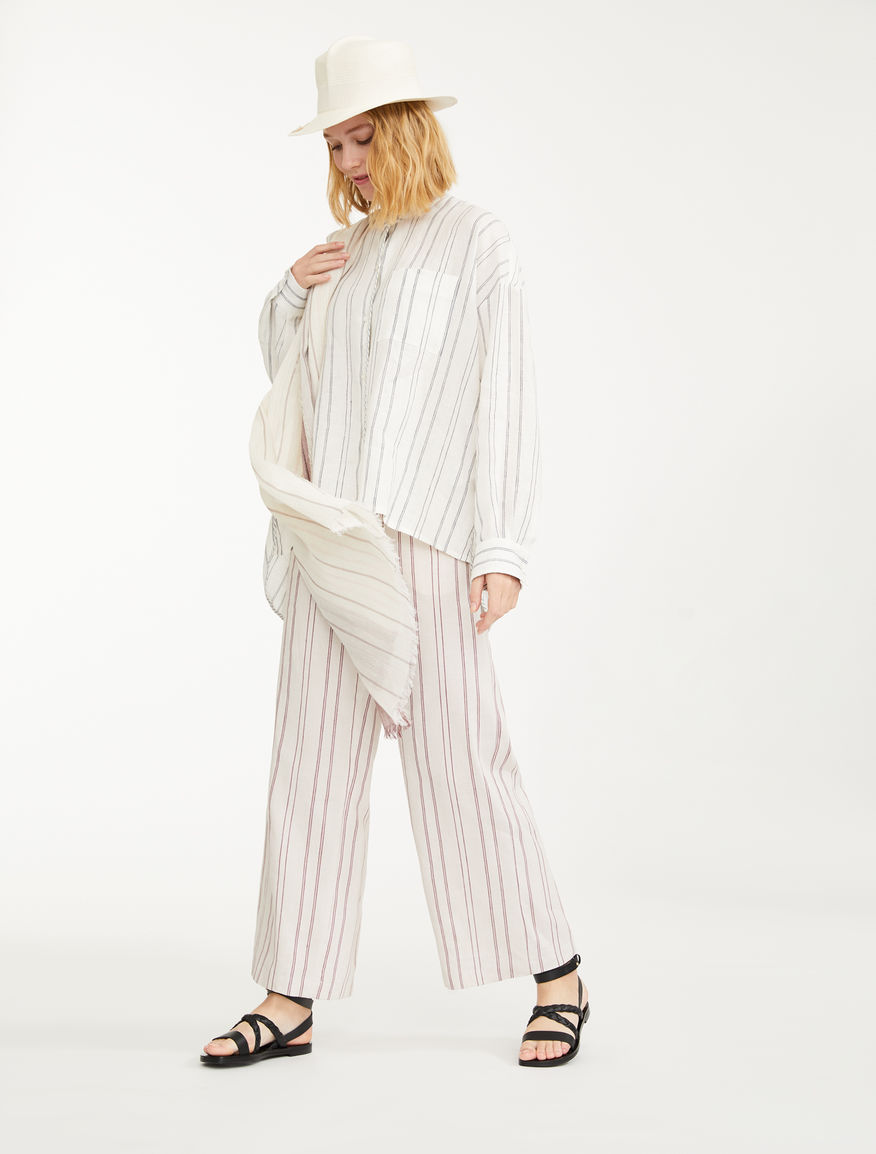 Pantaloni in raso di lino e cotone Weekend Maxmara Pantaloni in raso di lino e cotone Weekend Maxmara