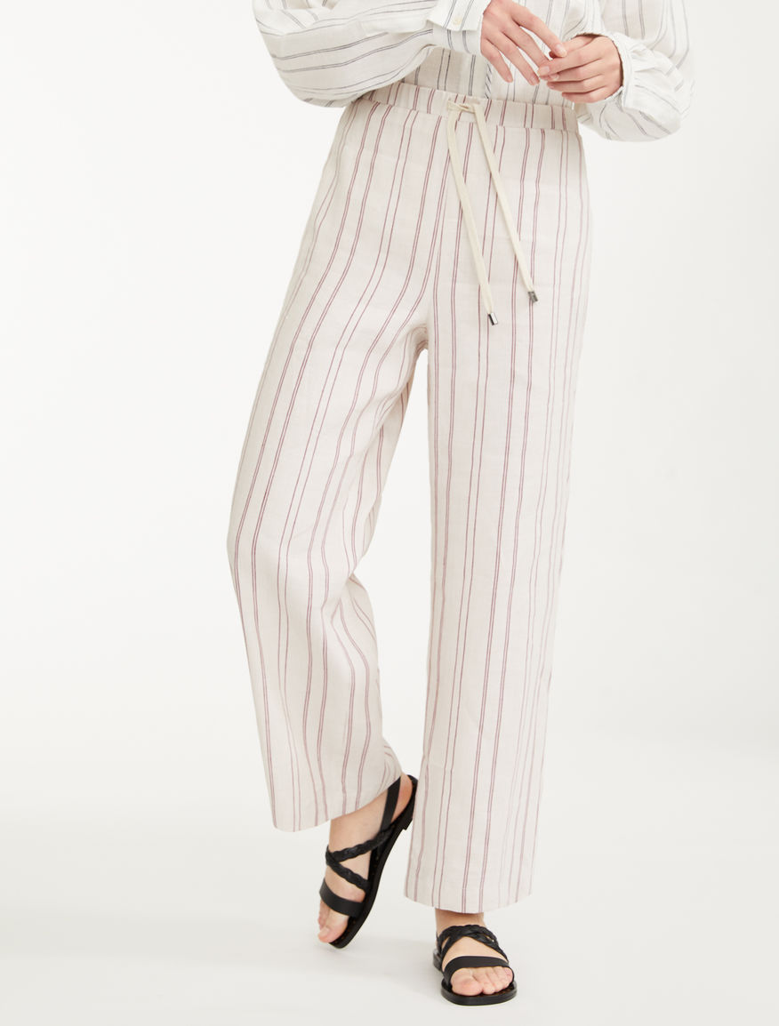 Pantaloni in raso di lino e cotone Weekend Maxmara Pantaloni in raso di lino e cotone Weekend Maxmara