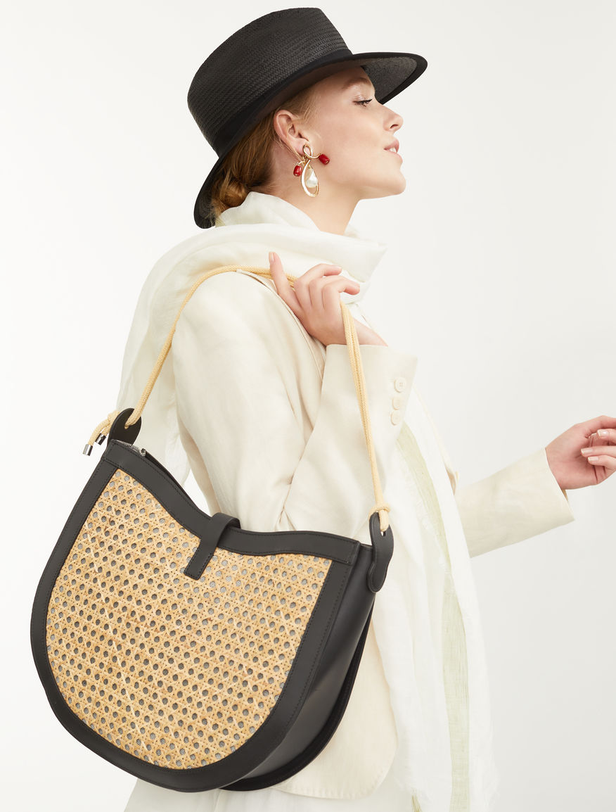 Hobo bag in paglia e pelle Weekend Maxmara Hobo bag in paglia e pelle Weekend Maxmara