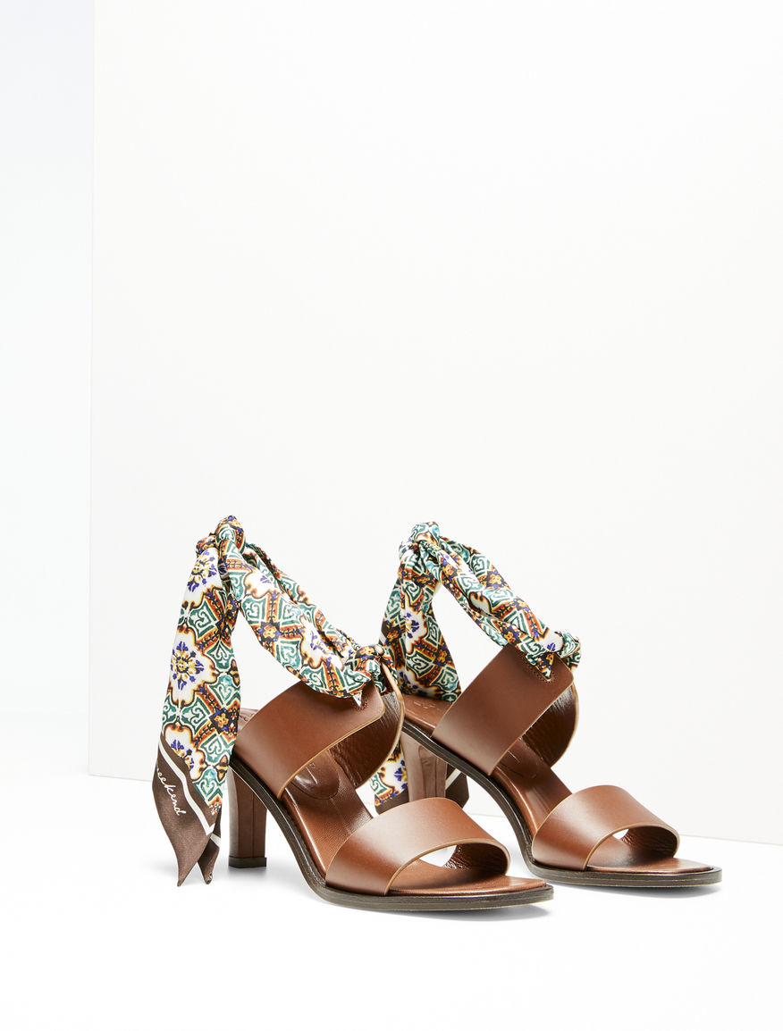 Leather sandal with scarf Weekend Maxmara Leather sandal with scarf Weekend Maxmara