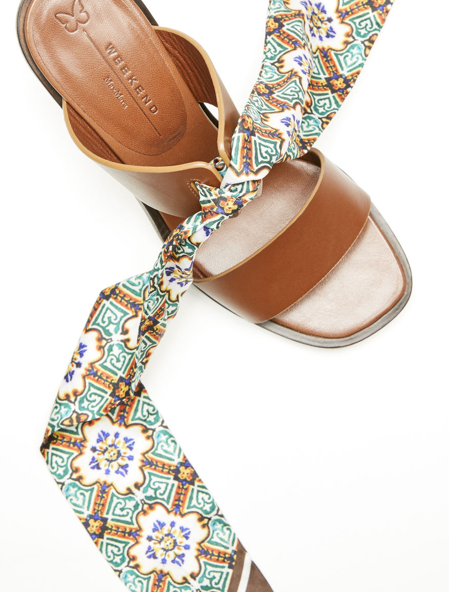 Leather sandal with scarf Weekend Maxmara Leather sandal with scarf Weekend Maxmara