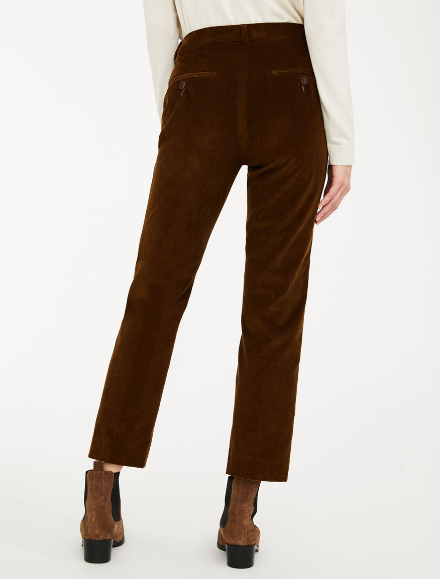 Cotton velvet trousers, tobacco - Weekend Max Mara