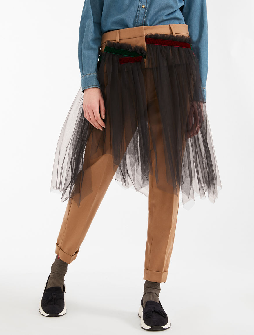 Wool flannel trousers and tulle Weekend Maxmara Wool flannel trousers and tulle Weekend Maxmara