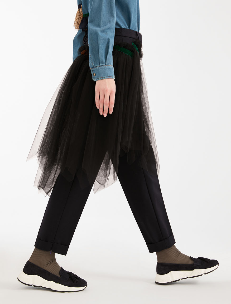 Wool flannel trousers and tulle Weekend Maxmara Wool flannel trousers and tulle Weekend Maxmara
