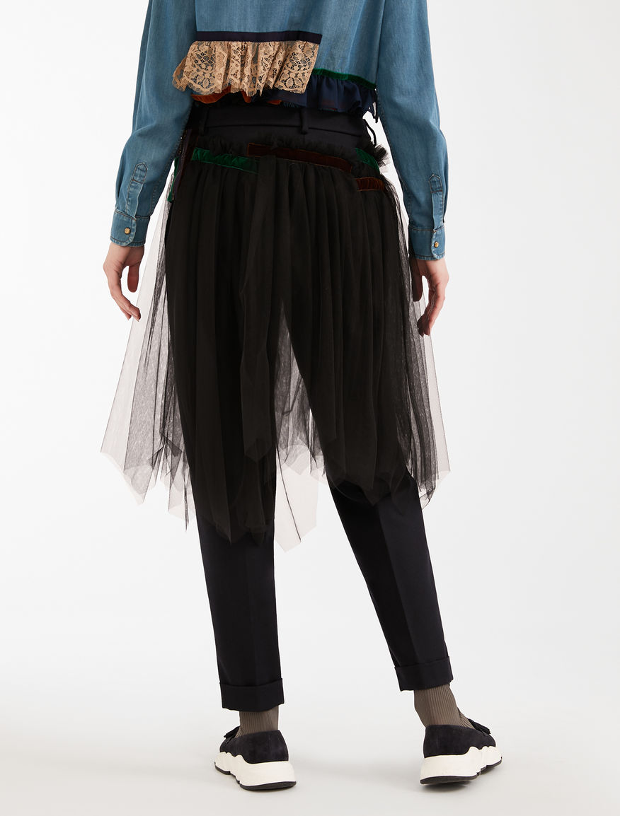 Wool flannel trousers and tulle Weekend Maxmara Wool flannel trousers and tulle Weekend Maxmara