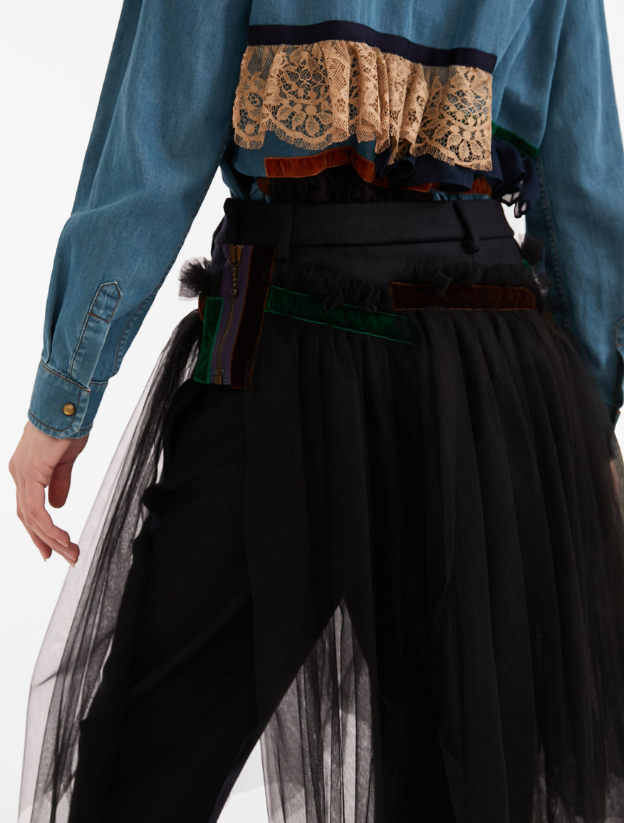 Wool flannel trousers and tulle Weekend Maxmara Wool flannel trousers and tulle Weekend Maxmara