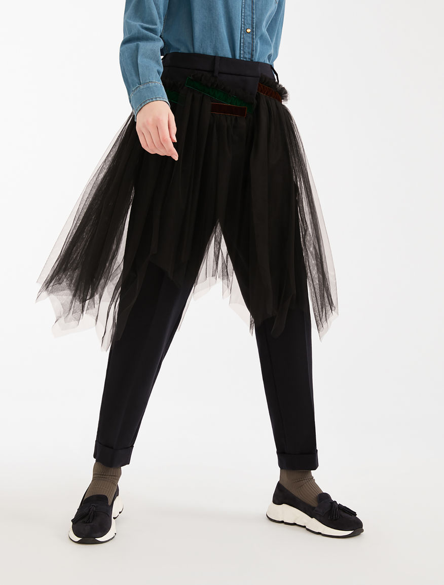 Wool flannel trousers and tulle Weekend Maxmara Wool flannel trousers and tulle Weekend Maxmara