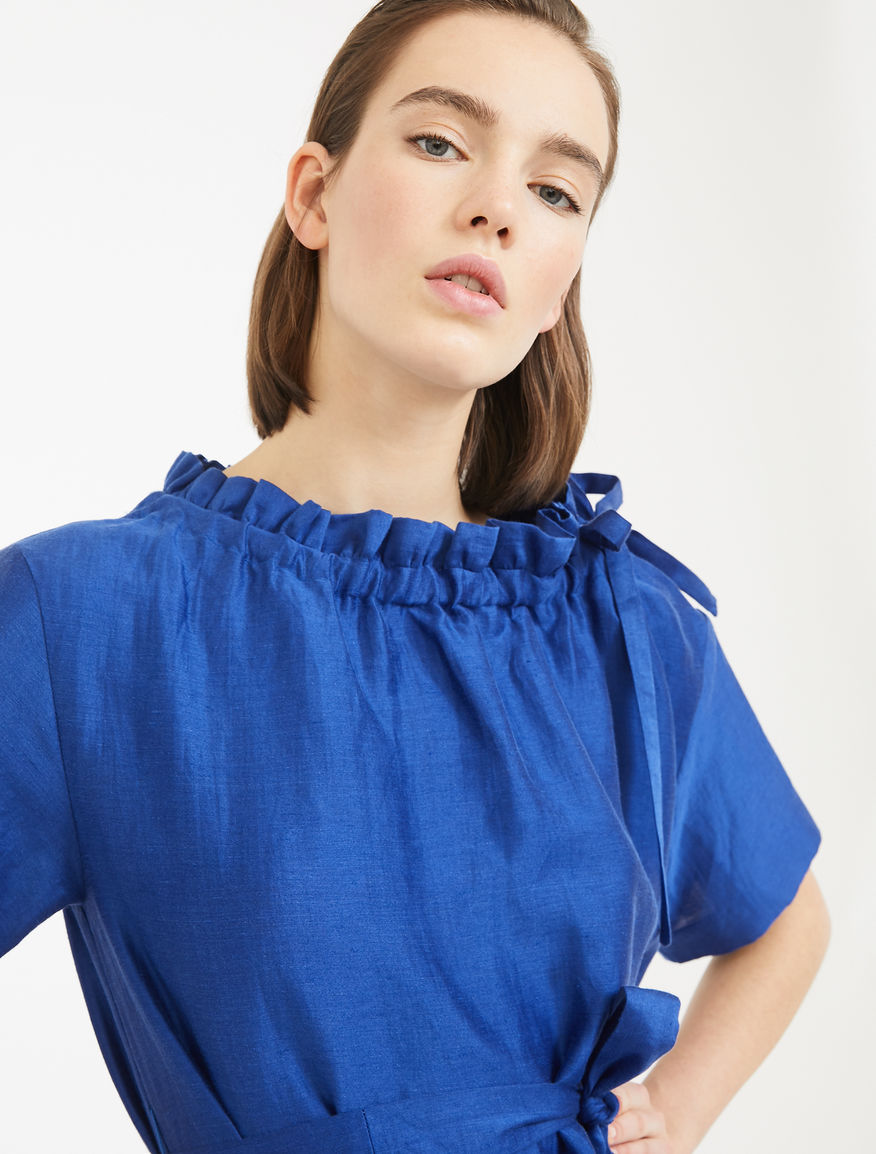 Dress in silk and linen satin Weekend Maxmara Dress in silk and linen satin Weekend Maxmara