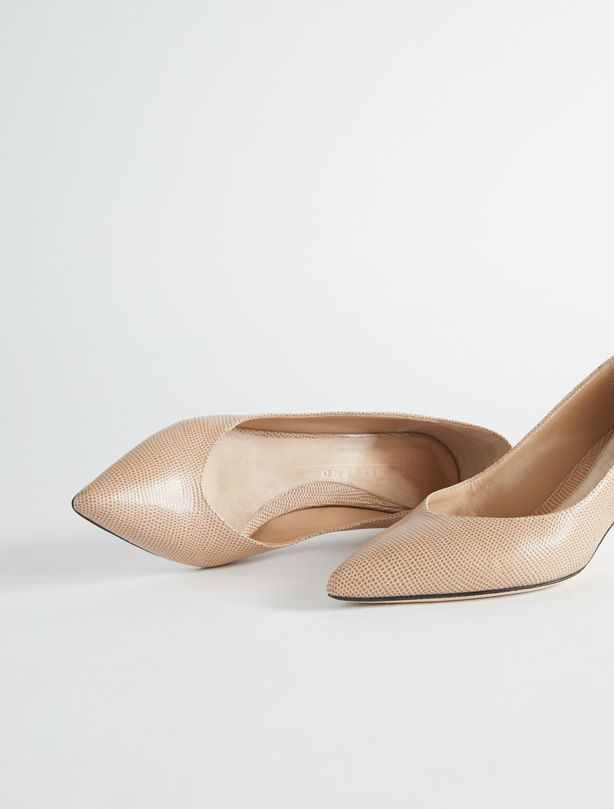 Lizard print leather court shoe Weekend Maxmara Lizard print leather court shoe Weekend Maxmara