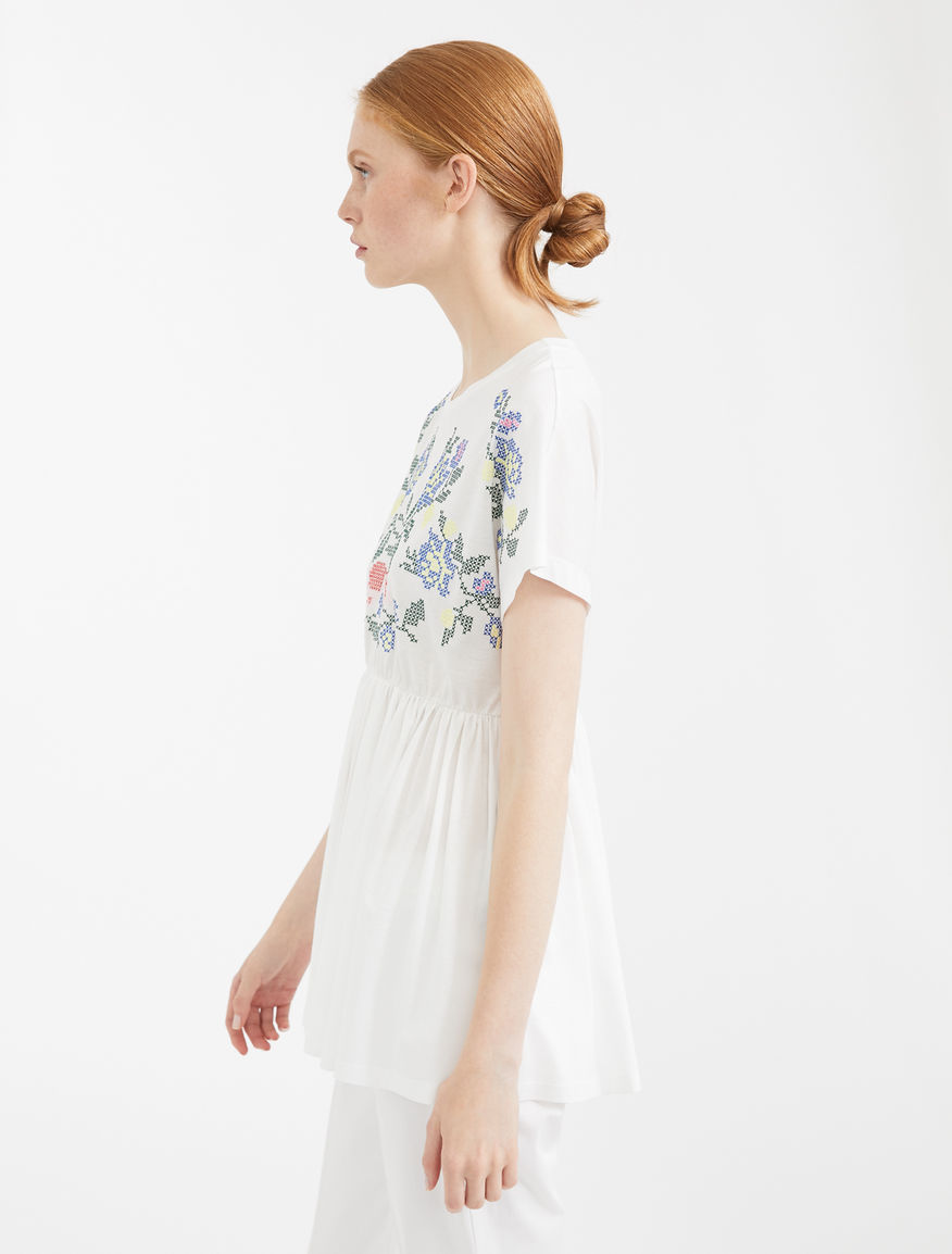 Embroidered cotton jersey T-shirt Weekend Maxmara Embroidered cotton jersey T-shirt Weekend Maxmara