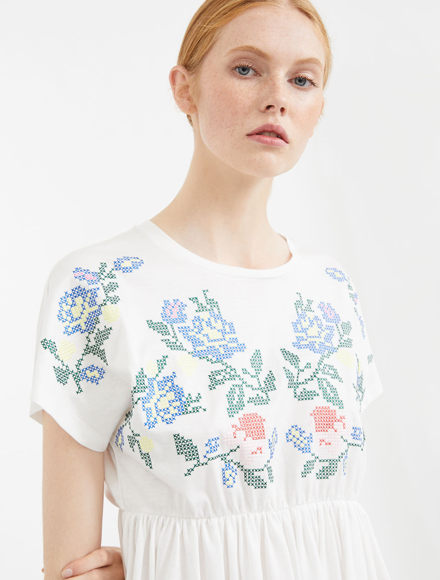 Embroidered cotton jersey T-shirt Weekend Maxmara Embroidered cotton jersey T-shirt Weekend Maxmara