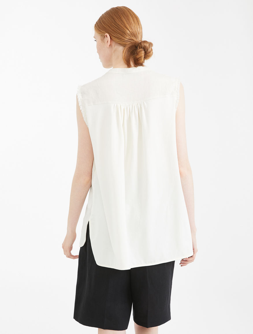 Embroidered linen and jersey top Weekend Maxmara Embroidered linen and jersey top Weekend Maxmara
