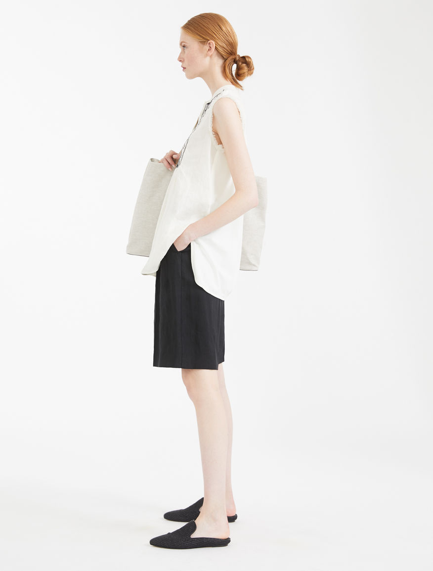 Embroidered linen and jersey top Weekend Maxmara Embroidered linen and jersey top Weekend Maxmara