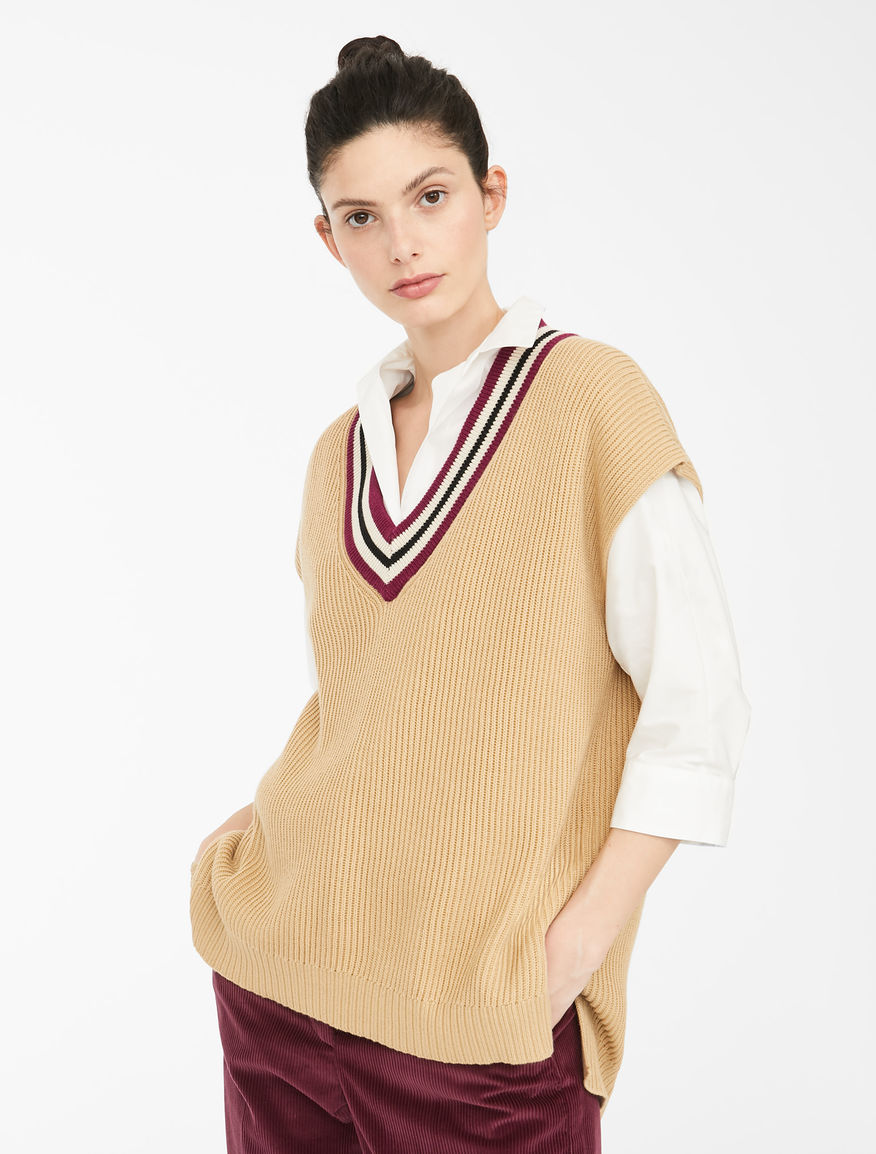 Wool and cotton cordelet gilet Weekend Maxmara Wool and cotton cordelet gilet Weekend Maxmara