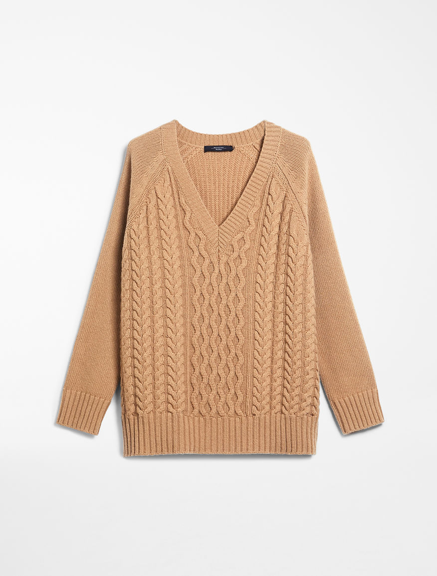 Wool yarn jumper, camel - Weekend Max Mara