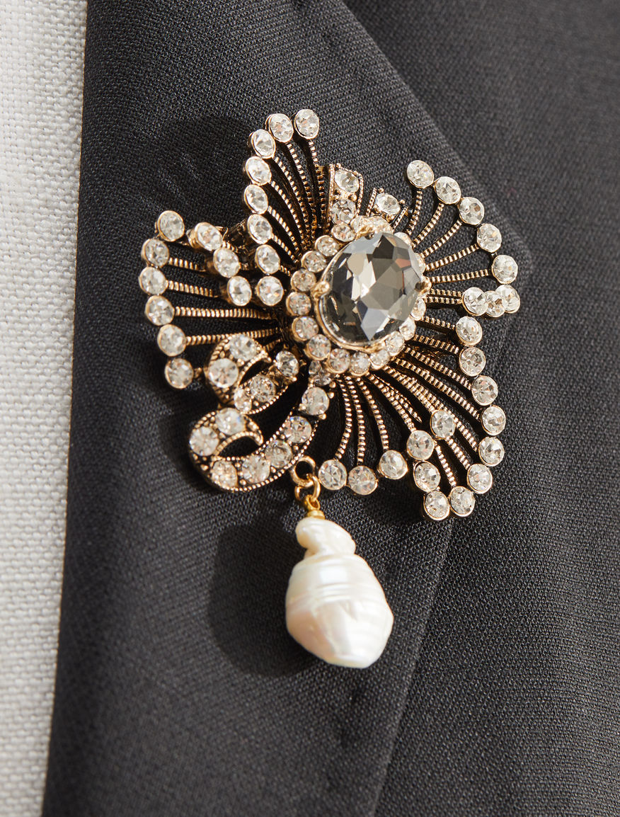 Rhinestone brooch with pearls Weekend Maxmara Rhinestone brooch with pearls Weekend Maxmara