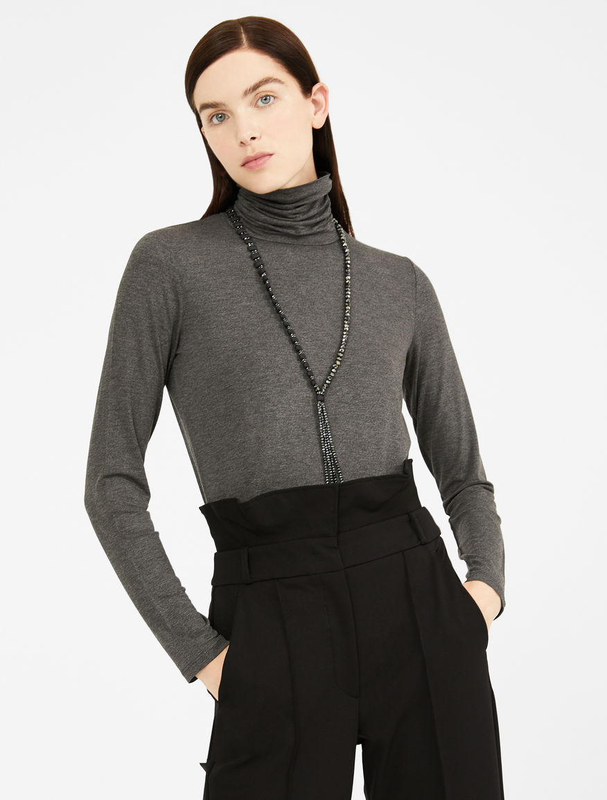 Viscose jersey polo neck jumper Weekend Maxmara Viscose jersey polo neck jumper Weekend Maxmara