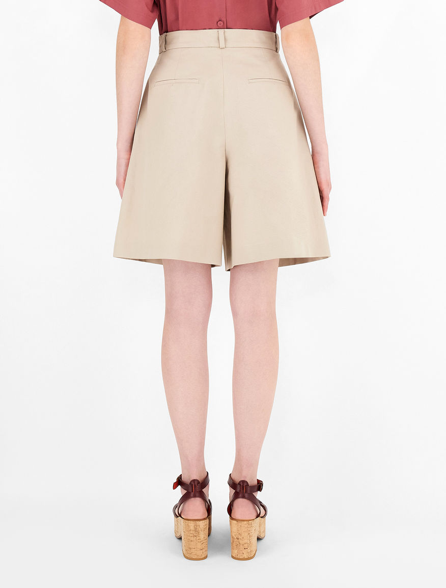 Cotton and linen twill shorts Weekend Maxmara Cotton and linen twill shorts Weekend Maxmara