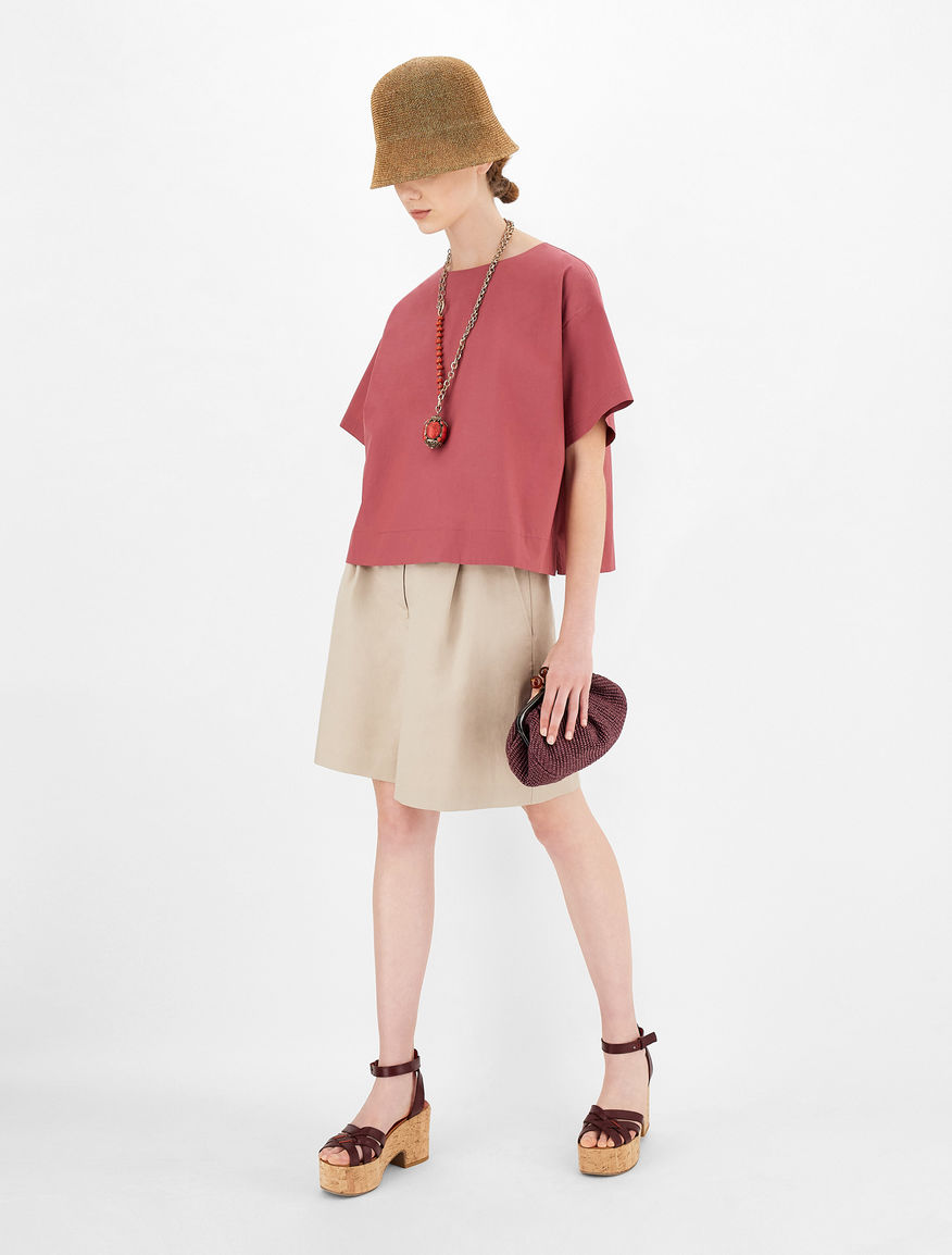 Cotton and linen twill shorts Weekend Maxmara Cotton and linen twill shorts Weekend Maxmara