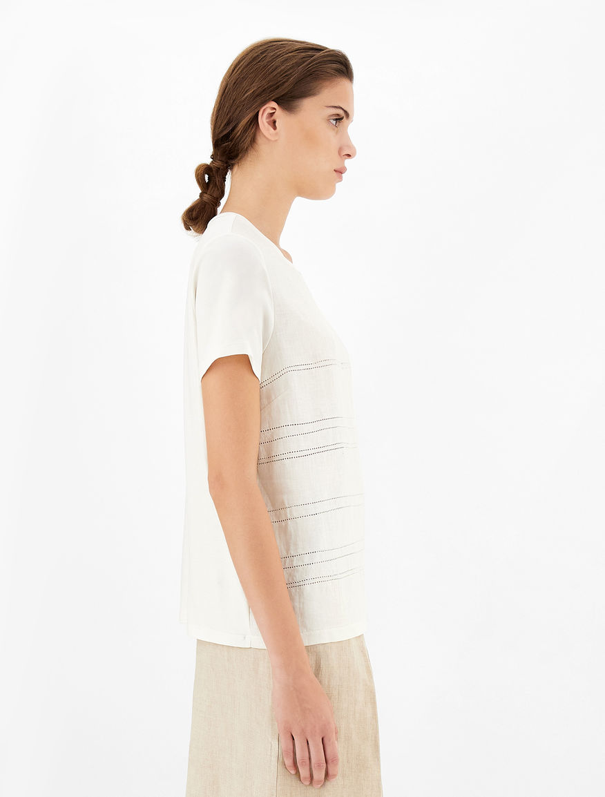 Linen and jersey T-shirt Weekend Maxmara Linen and jersey T-shirt Weekend Maxmara