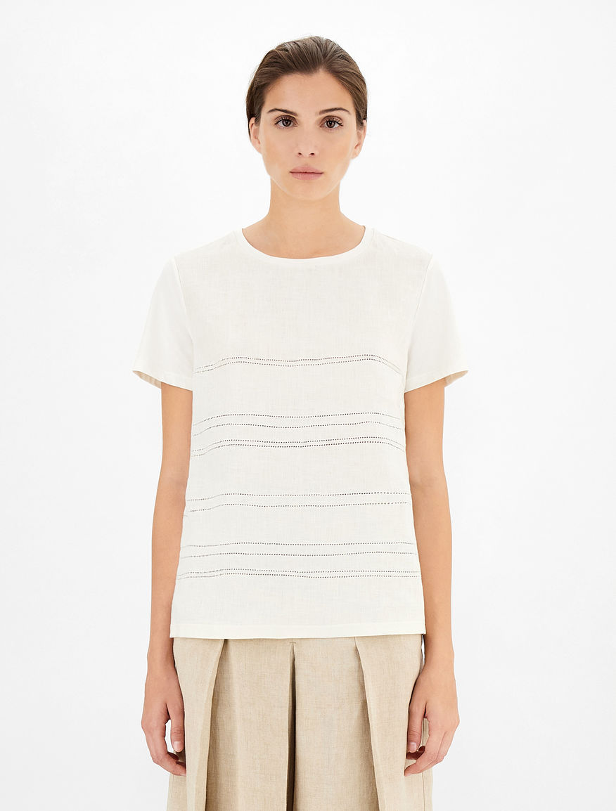 Linen and jersey T-shirt Weekend Maxmara Linen and jersey T-shirt Weekend Maxmara
