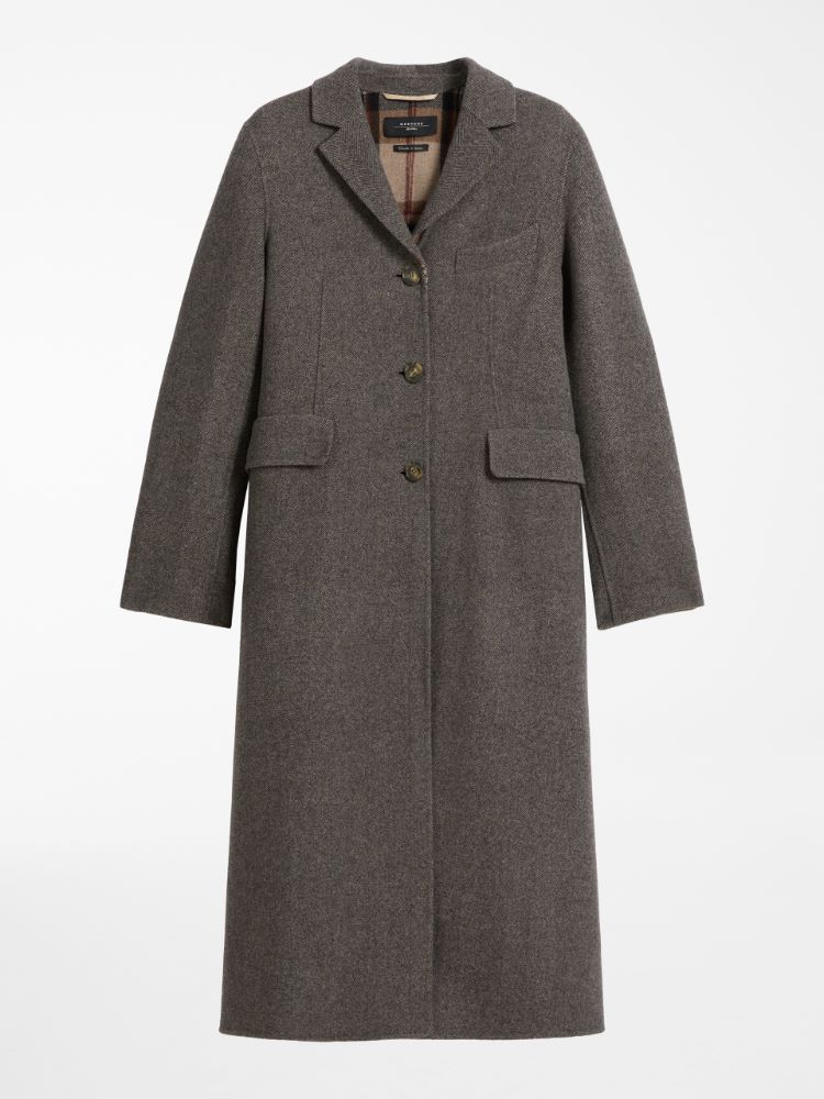 Wool-blend coat, dark bown - Weekend Max Mara