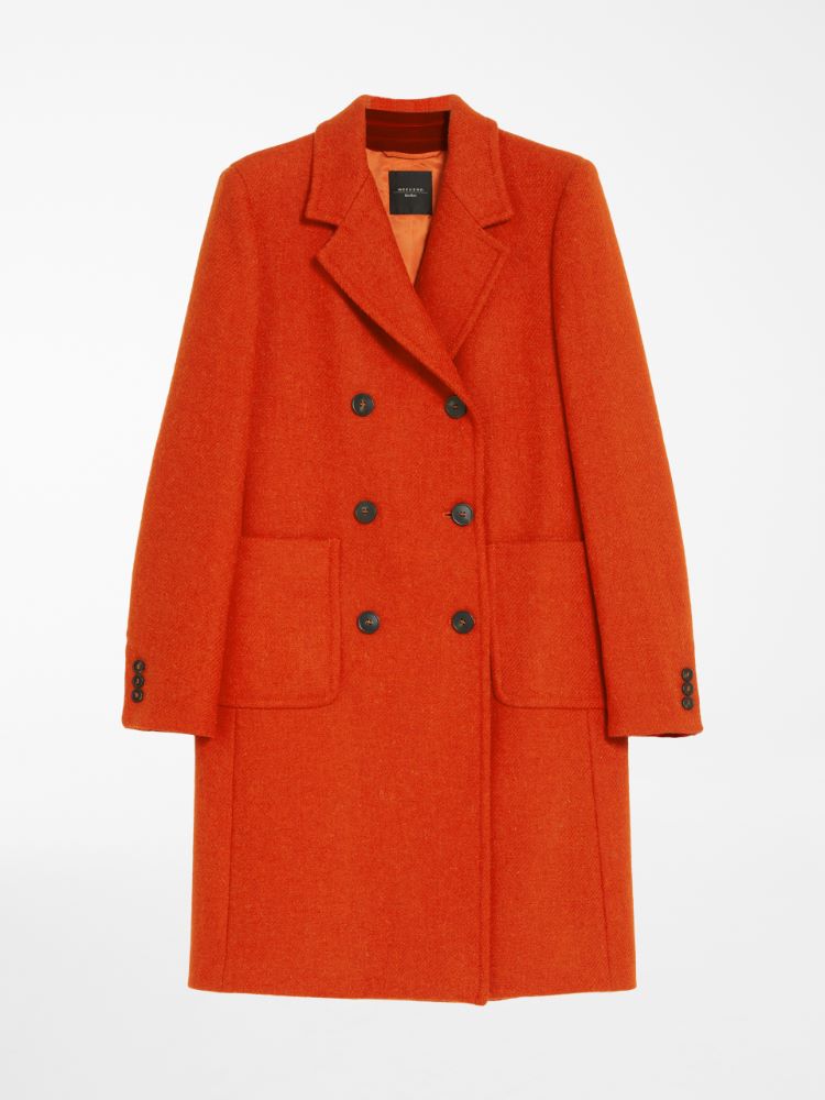 Harris Tweed® wool coat, orange - Weekend Max Mara