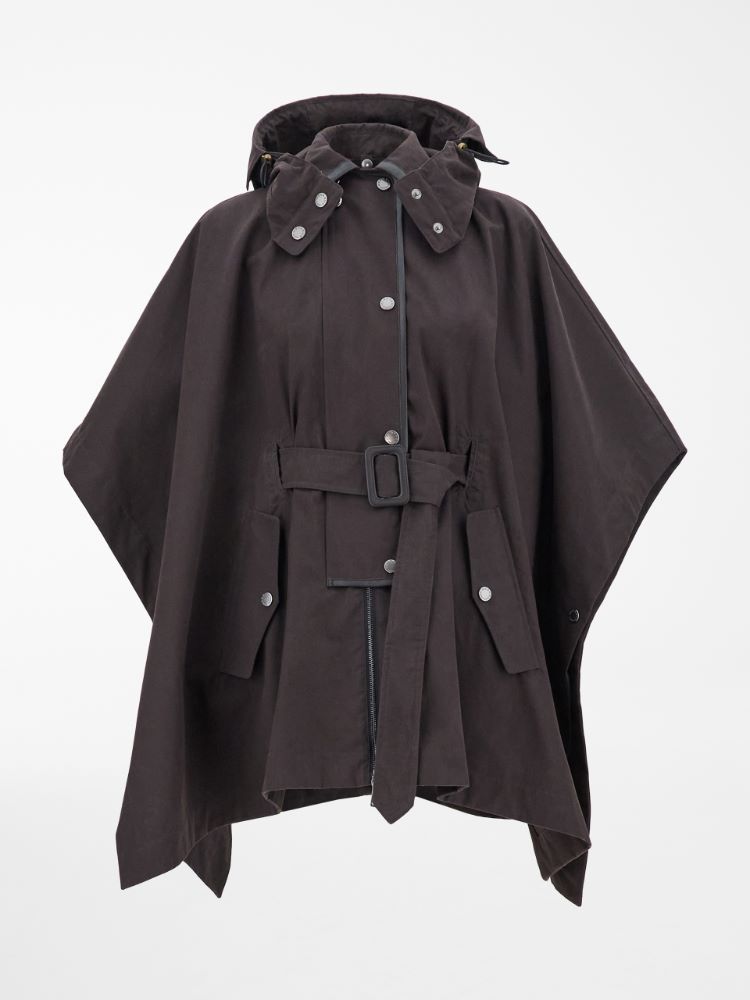 Cotton gabardine cape, dark brown - Weekend Max Mara