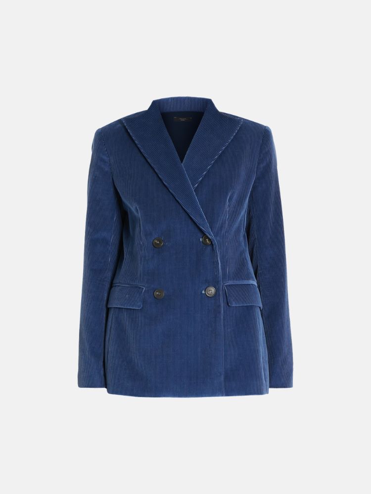 Cotton velvet blazer, cornflower blue - Weekend Max Mara