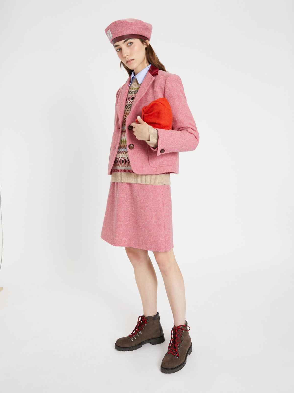 Harris Tweed wool skirt, peony - Weekend Max Mara