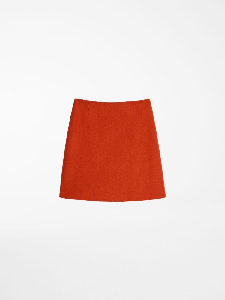 Harris Tweed® wool skirt, orange - Weekend Max Mara