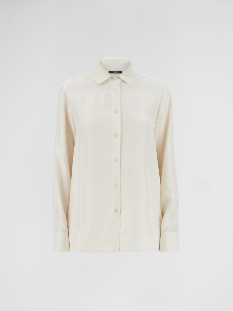 Silk Habotai shirt, milk - Weekend Max Mara