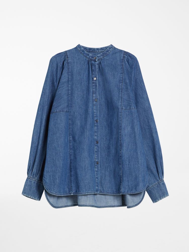 Cotton denim shirt, navy - Weekend Max Mara