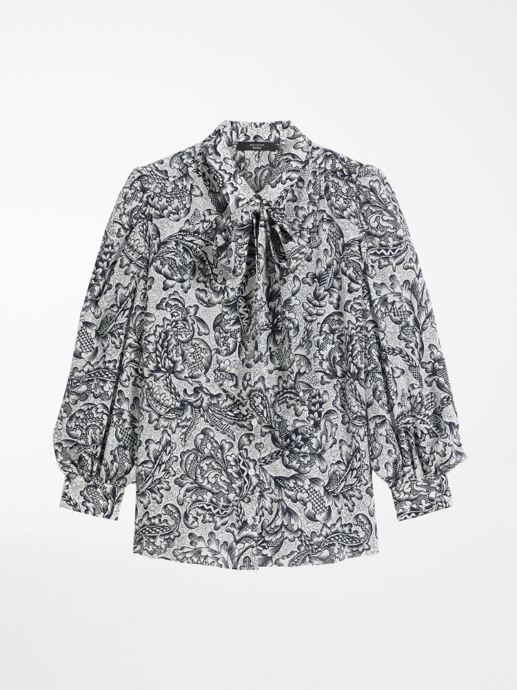 Silk crepe de chine shirt, ivory - Weekend Max Mara