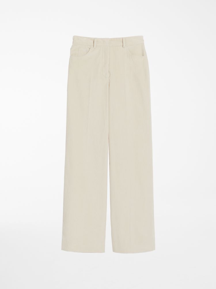 Cotton velvet trousers, ivory - Weekend Max Mara
