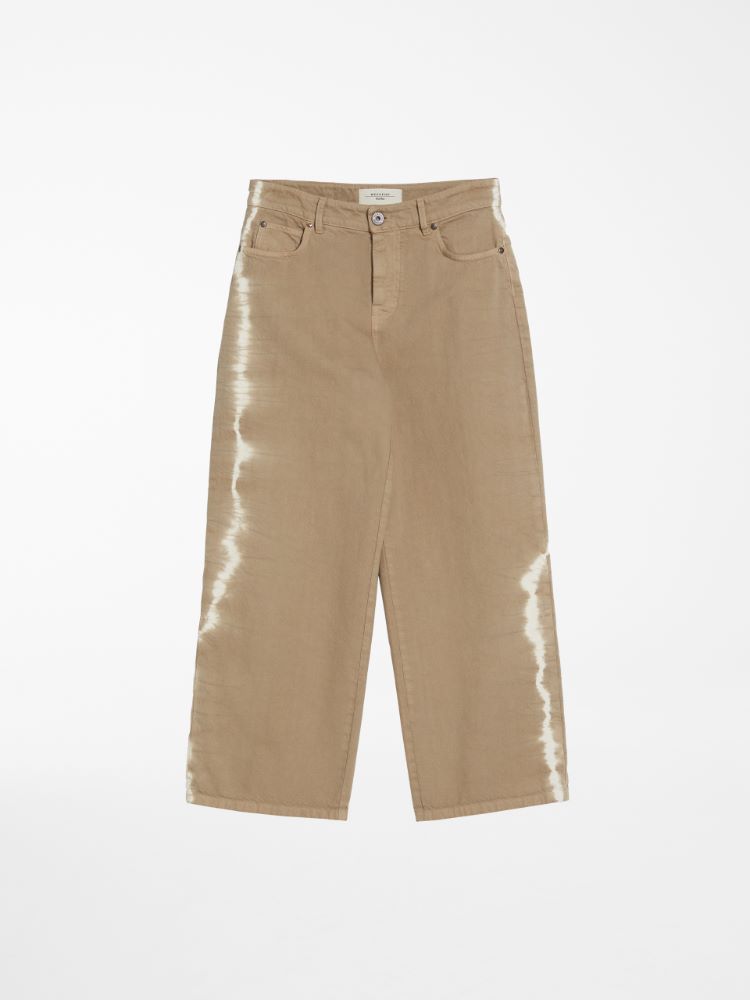 Straight-fit tie-dye denim jeans, camel - Weekend Max Mara