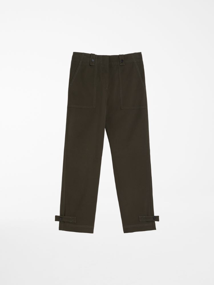 Cotton drill trousers, kaki - Weekend Max Mara