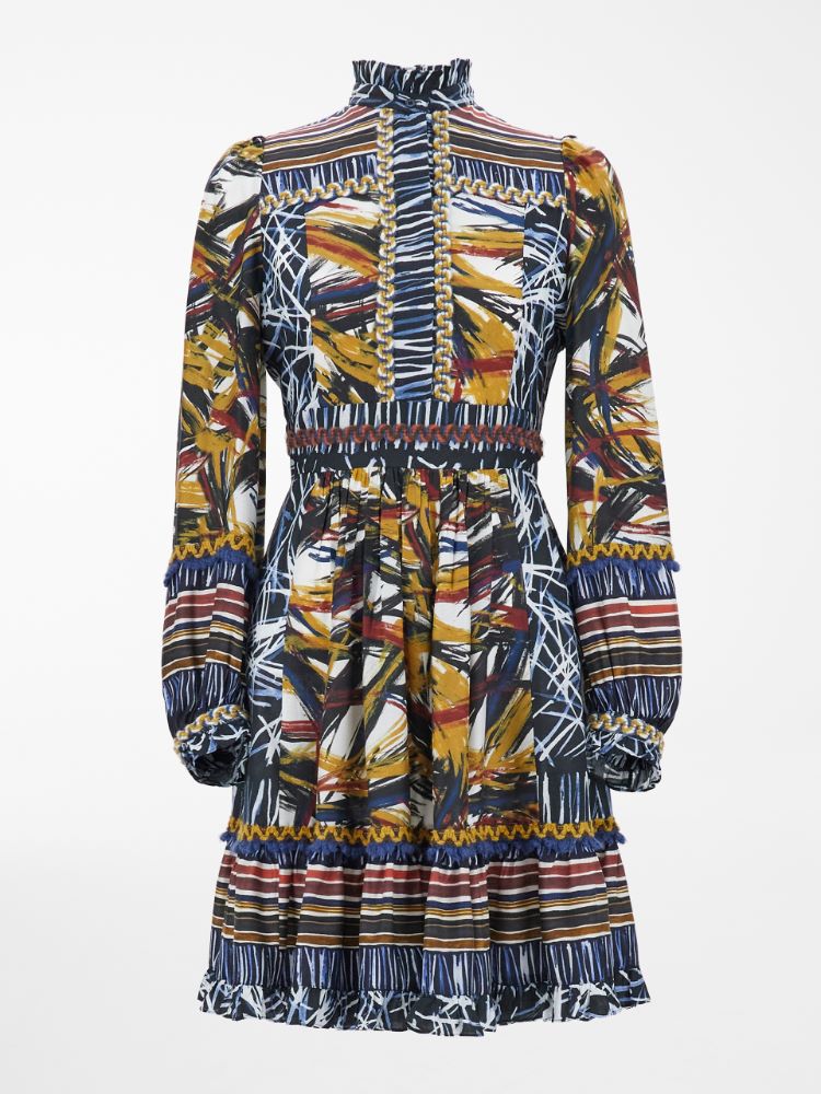 Silk and viscose jacquard dress, multicolour - Weekend Max Mara
