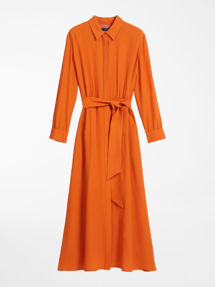 Silk crepe de chine dress, terra cotta - Weekend Max Mara