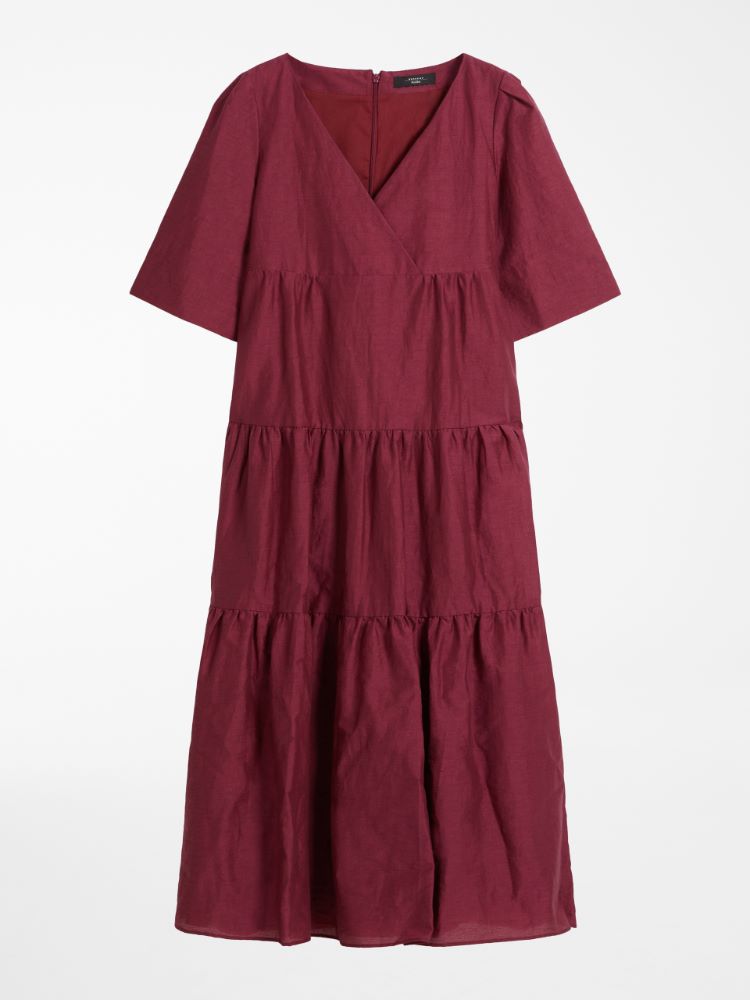 Linen fabric dress, bordeaux - Weekend Max Mara
