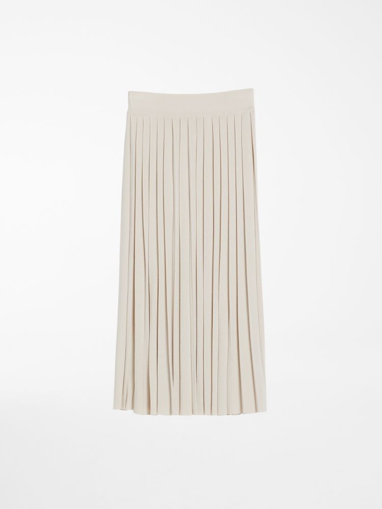 Pleated wool and viscose skirt, ivory - Weekend Max Mara