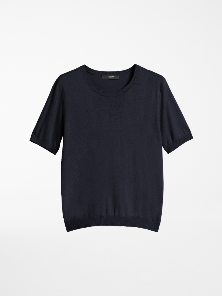 Silk and cotton sweater, navy - Weekend Max Mara