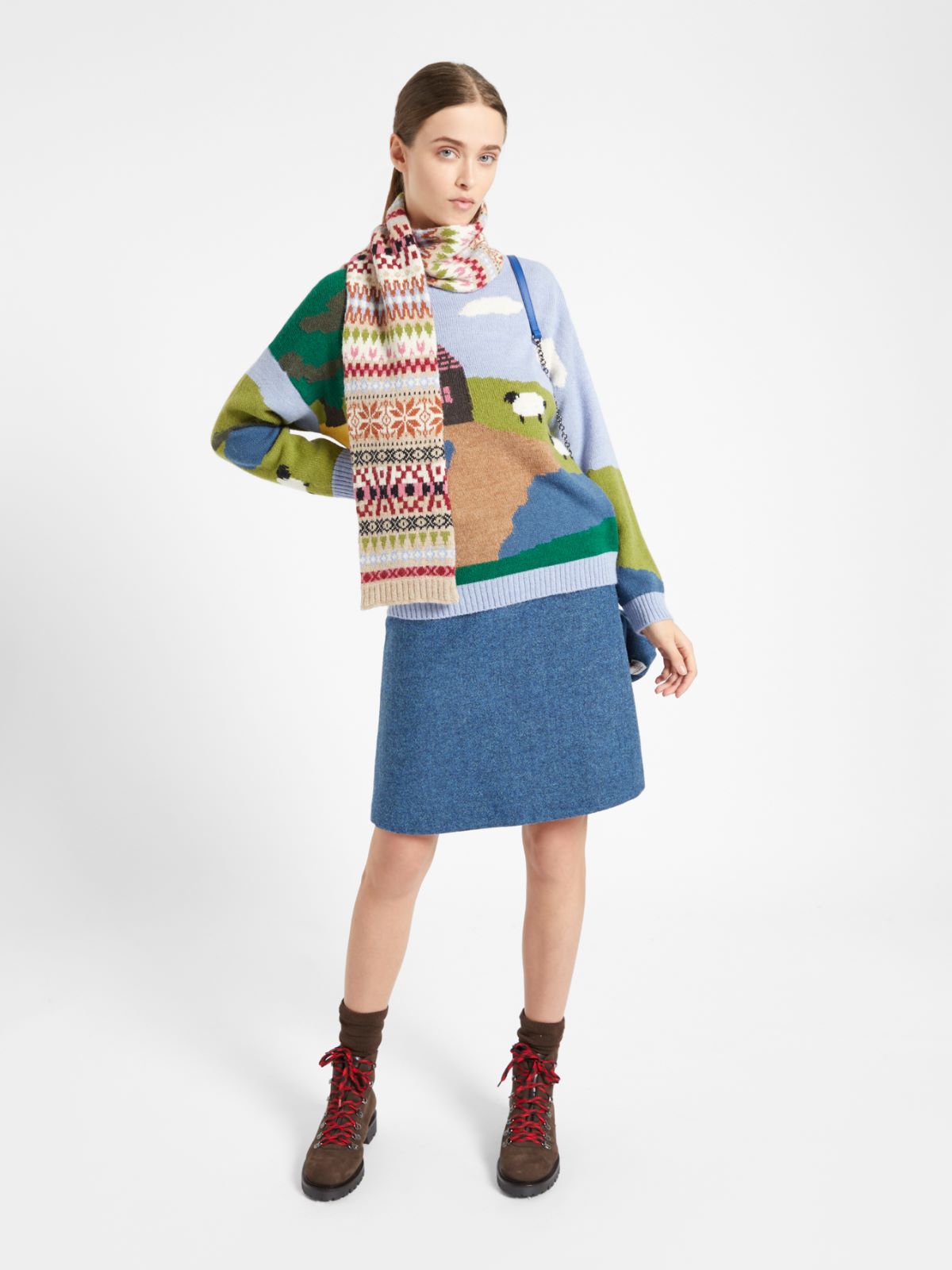 Wool and alpaca yarn sweater, light blue - Weekend Max Mara