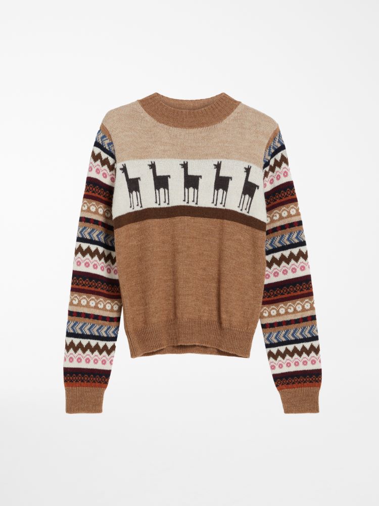 Wool and alpaca yarn sweater, camel - Weekend Max Mara
