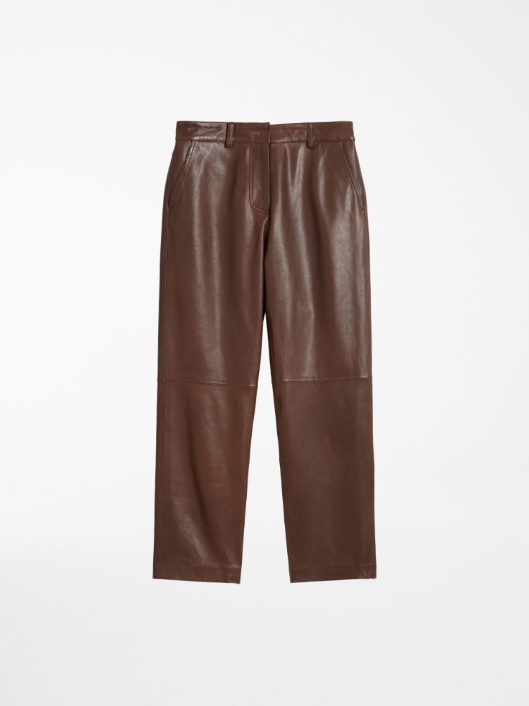 Nappa leather trousers, dark bown - Weekend Max Mara