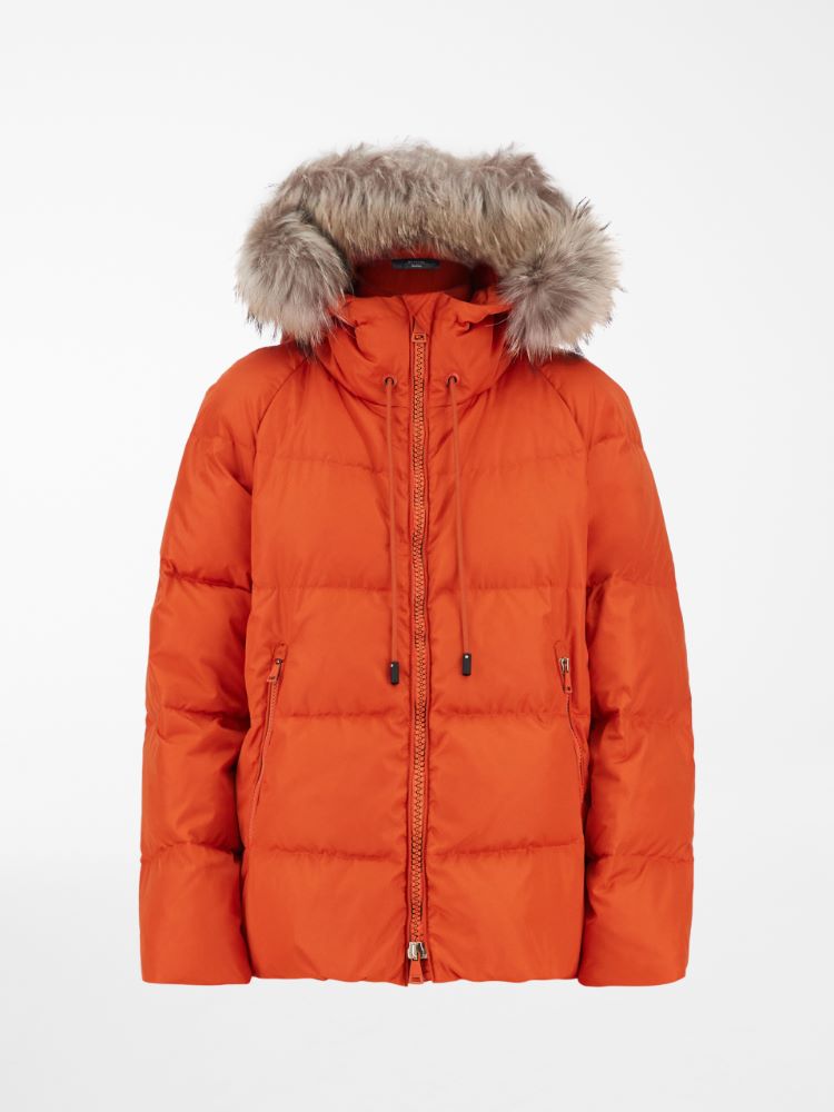 Water-repellent fabric down jacket, orange - Weekend Max Mara