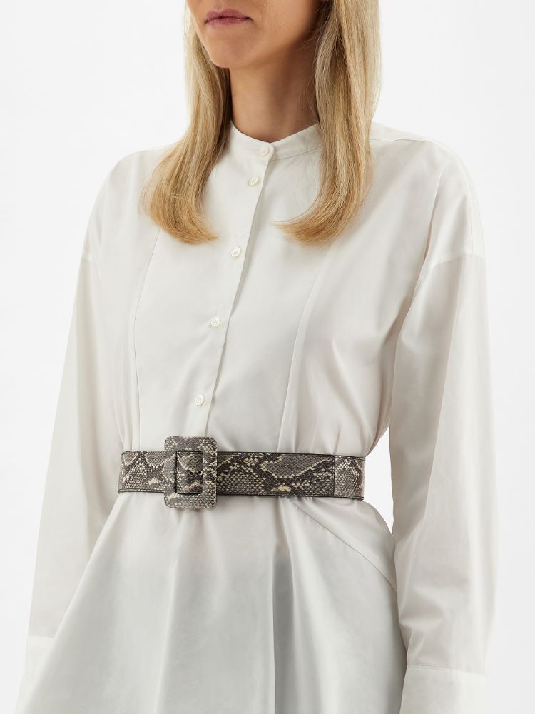 Python print leather belt, stone - Weekend Max Mara